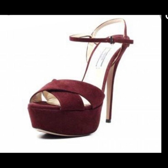 Prada Calzature Donna Platform Heels 37.5 perfect fall color - Picture 1 of 9